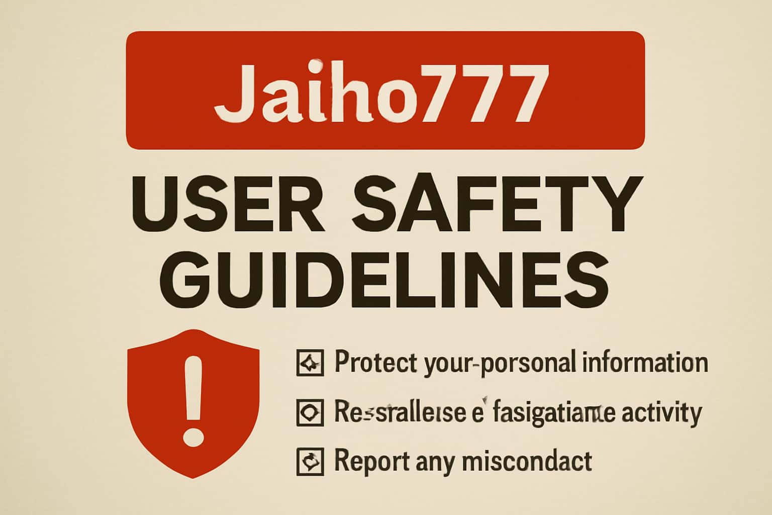 A futuristic representation of user safety guidelines for Jaiho777, showcasing the platform's commitment to security.