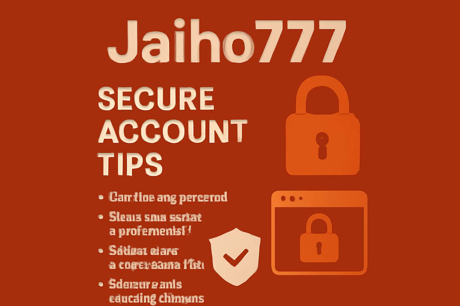 Informational graphic depicting secure account practices for Jaiho777 users.