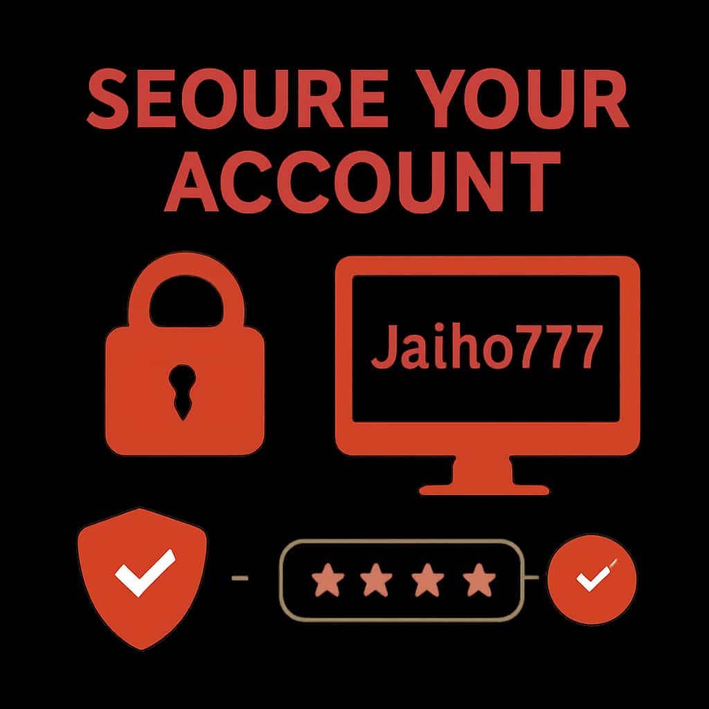 An illustration outlining the steps to secure a Jaiho777 account.